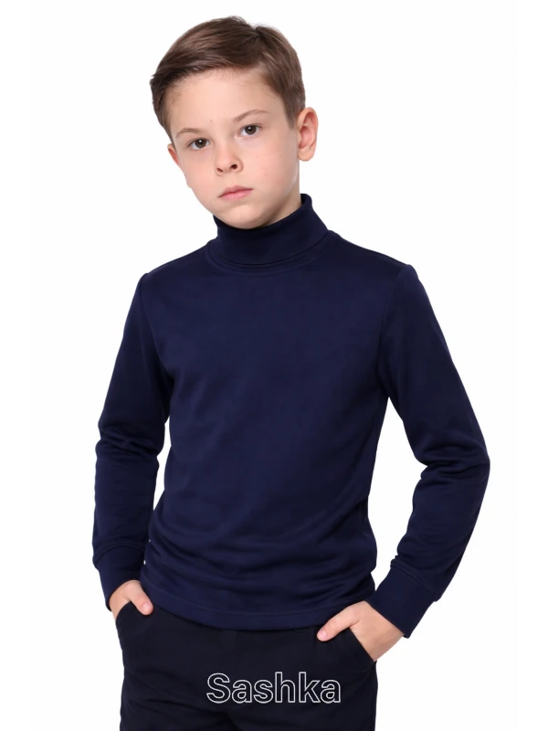 Водолазка для хлопчика трикотажна темно-синя